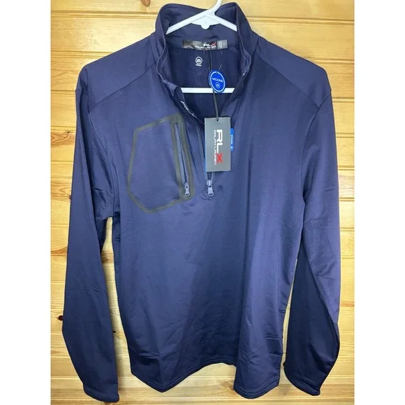 Ralph Lauren RLX Golf 1/4 Zip Pullover Dark Navy Stretch Wicking Men's Small NWT - Picture 2 of 8